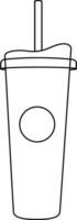 illustré café tasse, prendre une façon tasse, jetable tasse, tumblr tasse, ou réutilisable tasse ligne art illustration. vecteur