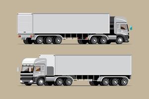 grand ensemble d'icônes vectorielles de véhicules isolés, illustrations plates diverses vues du camion, concept de transport commercial logistique. vecteur