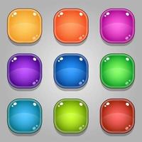 icônes définies pour les éléments de jeu isométriques, illustration vectorielle isolée colorée du bouton de jeu coloré pour le concept de jeu plat abstrait vecteur
