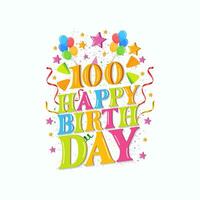 100 ans content anniversaire logo avec des ballons, vecteur illustration 100e anniversaire fête conception