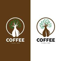 café logo conception, café arbre boisson vecteur, modèle symbole illustration vecteur