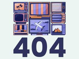 néon esthétique illustration pack la télé sans pour autant signaux Erreur 404 illustration vecteur