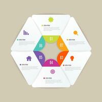 infographie conception avec coloré hexagonal éléments. - vecteur. vecteur