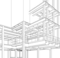 3d illustration de industriel bâtiment vecteur