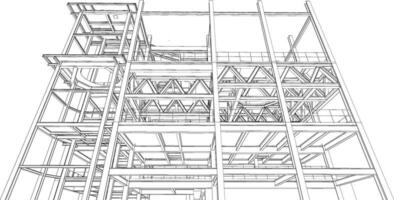 3d illustration de industriel bâtiment vecteur