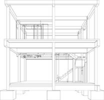 3d illustration de bâtiment et construction vecteur