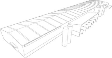 3d illustration de industriel bâtiment vecteur