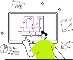 algorithme alchimiste illustration pour uiux, la toile, application, infographie, etc vecteur