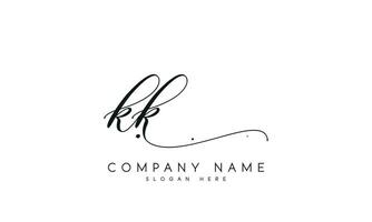 écriture kk logo conception. kk logo conception vecteur illustration sur blanc Contexte. gratuit vecteur