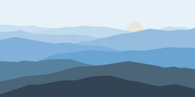 abstrait foncé bleu Montagne vue paysage vecteur