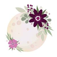 vecteur illustration de le lune dans fleurs.