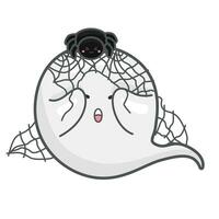 mignonne fantôme Halloween décoration fête dessin animé illustration vecteur clipart autocollant