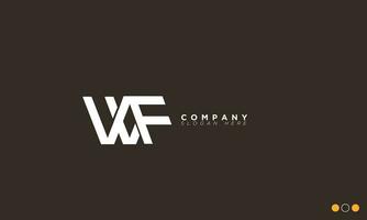 wf alphabet lettres initiales monogramme logo fw, w et f vecteur