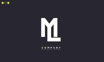 ml alphabet lettres initiales monogramme logo lm, m et l vecteur