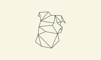 polygonal ligne chien tête logo vecteur