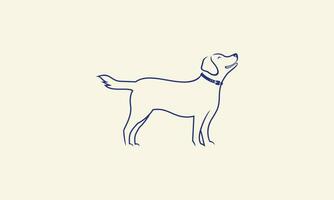 ligne art chien logo conception vecteur