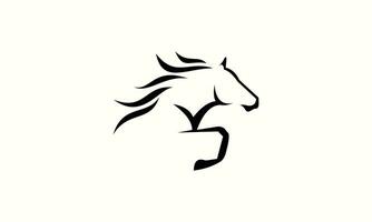 modèle de logo de cheval d'art en ligne vecteur