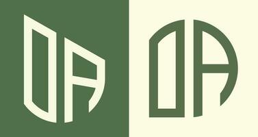 Créatif Facile initiale des lettres oa logo dessins empaqueter. vecteur