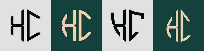 Créatif Facile initiale des lettres xc logo dessins empaqueter. vecteur