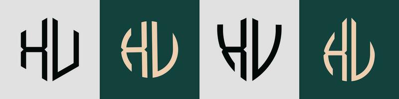 Créatif Facile initiale des lettres xu logo dessins empaqueter. vecteur