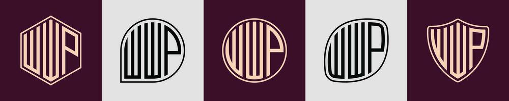 Créatif Facile initiale monogramme wwp logo conceptions. vecteur