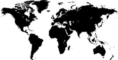 modèle monde carte, planète Terre, silhouettes continents îles vecteur