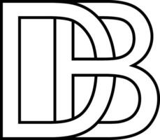 logo signe db bd icône signe entrelacé des lettres ré b vecteur