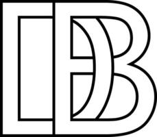 logo signe db bd icône signe, entrelacé des lettres ré b vecteur