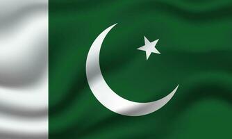 Pakistan nationale drapeau 3d agitant bannière Contexte vecteur