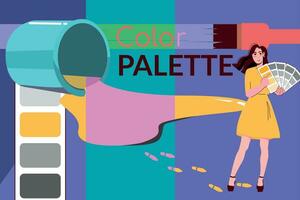 Couleur palette collage vecteur