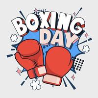 illustration vectorielle de boxing day, icône de gant de boxe rouge de dessin animé, avant et arrière. illustration vectorielle isolée. vecteur