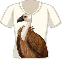 devant du t-shirt avec motif vautour vecteur