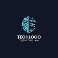 artificiel intelligence ai logo Humain La technologie Humain numérique la robotique logo vecteur