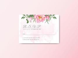 cartes d'invitation de mariage floral handrawn vecteur