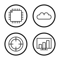 Ensemble d&#39;icônes d&#39;optimisation de moteur de recherche vecteur référencement