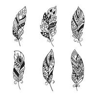 ensemble d'illustrations de plumes décoratives sans égal vecteur