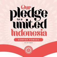 sompa pemuda Indonésie indépendance journée social médias Publier modèle conception vecteur