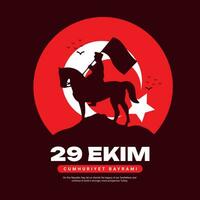 29 ekim cumhuriyet Bayrami Kutlu Olsun veux dire nationale république journée de dinde fête social médias Publier modèle conception vecteur