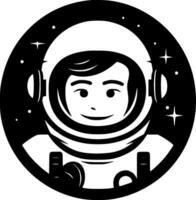 astronaute - noir et blanc isolé icône - vecteur illustration