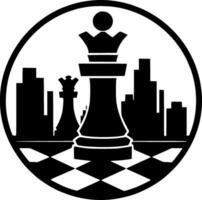échecs - noir et blanc isolé icône - vecteur illustration
