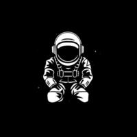 astronaute - noir et blanc isolé icône - vecteur illustration