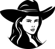 cow-girl - minimaliste et plat logo - vecteur illustration