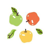 composition de pommes. plat moderne vecteur illustration.