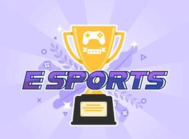 les trophées et les prix de la compétition e-sport attendent les athlètes esports vecteur