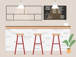 design d'intérieur de bar à café dans un style plat vecteur