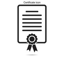 certificat icône, vecteur illustration