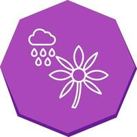 fleur avec icône de vecteur de pluie