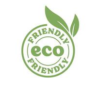 éco amical badge. en bonne santé Naturel produit étiquette logo conception avec plante feuilles. vecteur