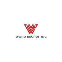 abstrait initiale lettre wr ou rw Triangle monogramme cool moderne logo dans rouge Couleur isolé dans blanc Contexte. lettre wr logo appliqué pour affaires recrutement et La technologie entreprise logo conception vecteur