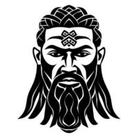viking homme dans celtique nœud style vecteur